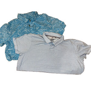 Sonoma & IRE Polo Shirts Blue Mens Medium Cotton Short Sleeve Lot of 2